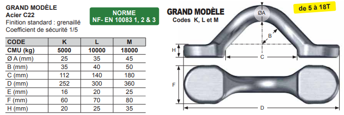 pontet de levage grand modele